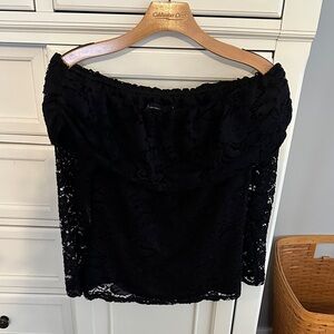 New York & Company Black Lace Off-Shoulder Blouse